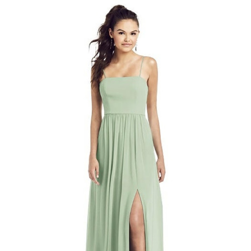 Mint green (celadon) bridesmaids dress from Dessy